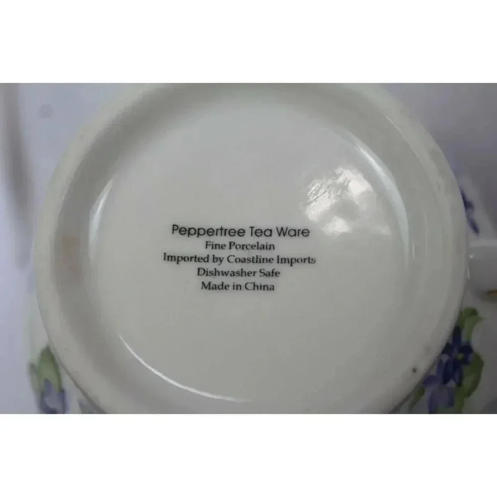 EC NICE PEPPERTREE TEA WARE TEA CUP AND TEAPOT SET FOR 1